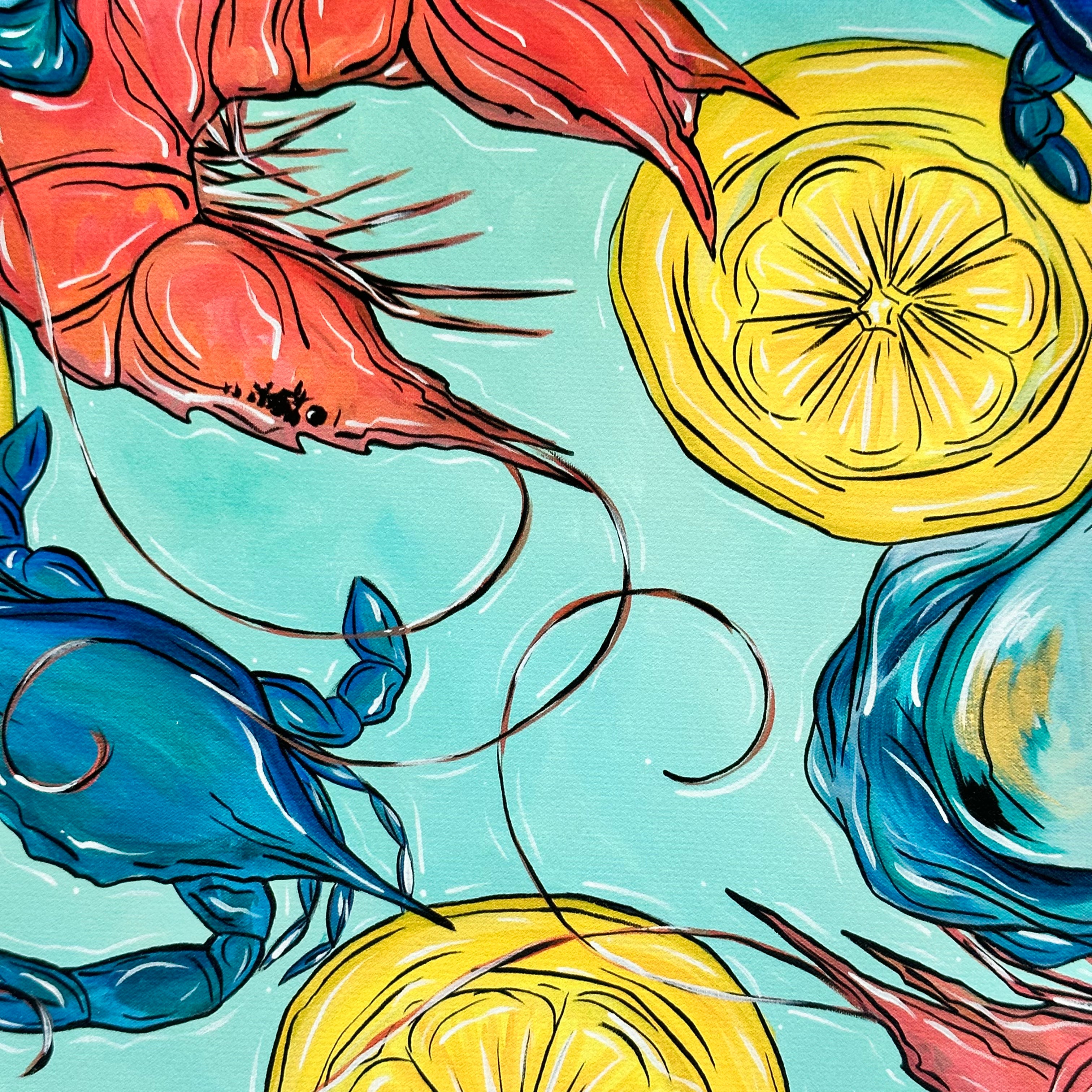 SEAFOOD BOIL 8x10" FLAT CANVAS PRINTS