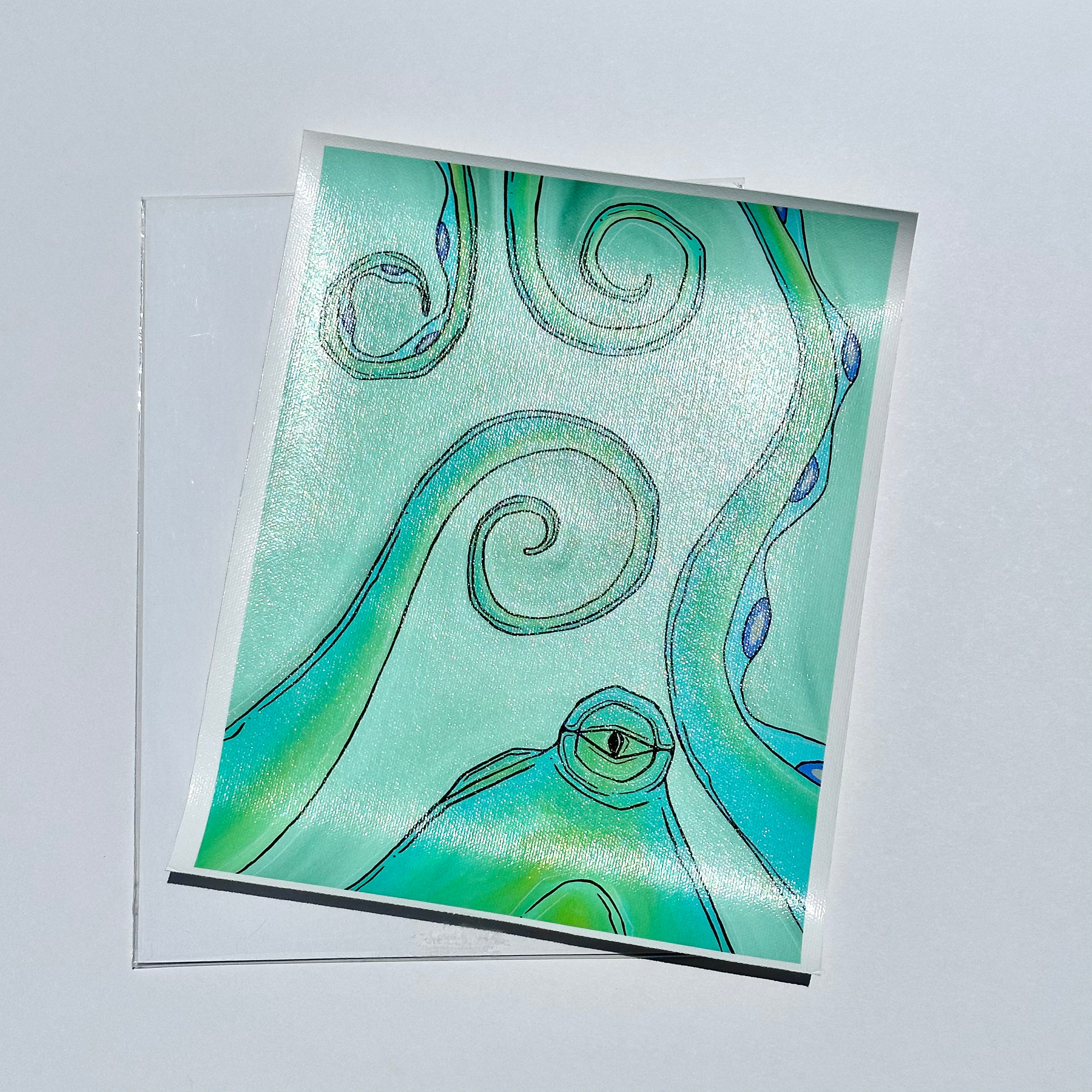 TEAL OCTO 8x10" FLAT CANVAS PRINTS