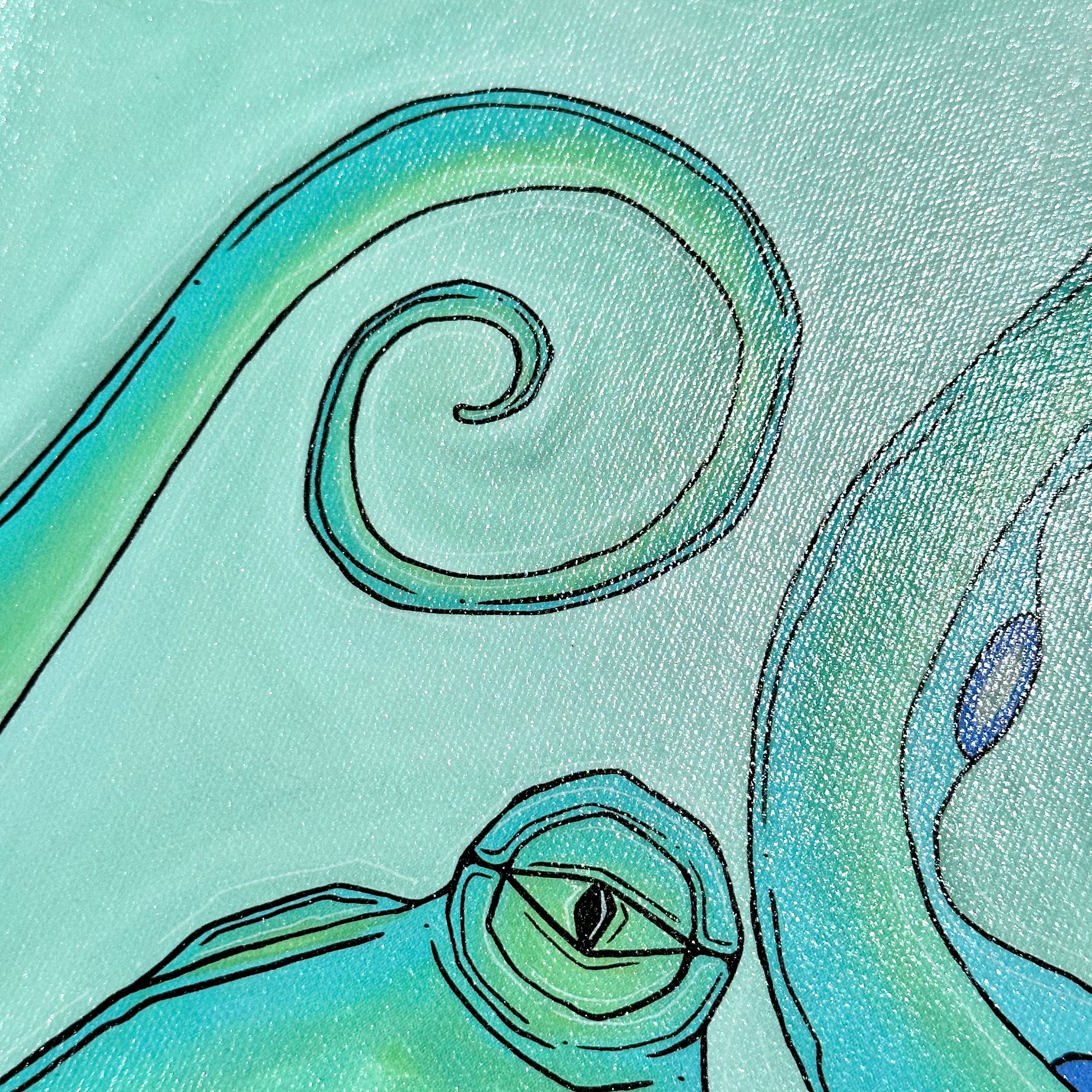 TEAL OCTO 8x10" FLAT CANVAS PRINTS