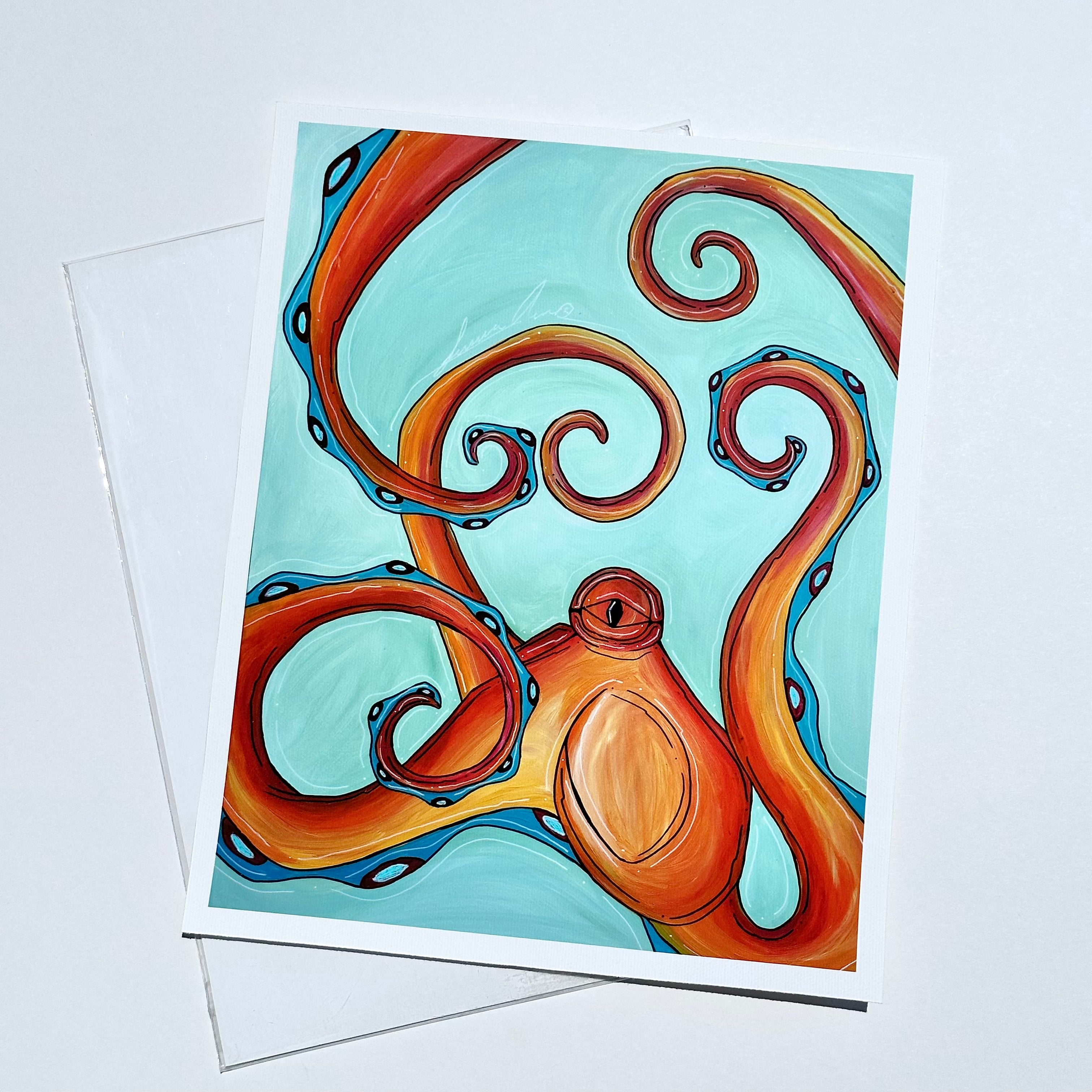 RED OCTO 8x10" FLAT CANVAS PRINTS