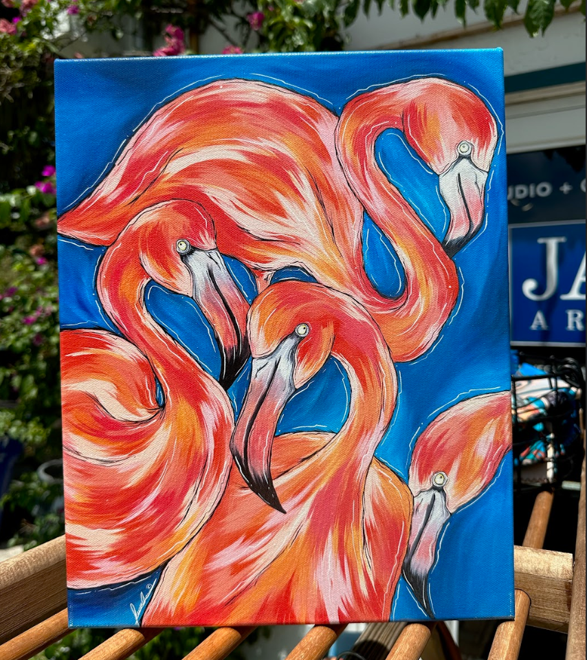 FLAMINGO FLOCK CANVAS PRINT