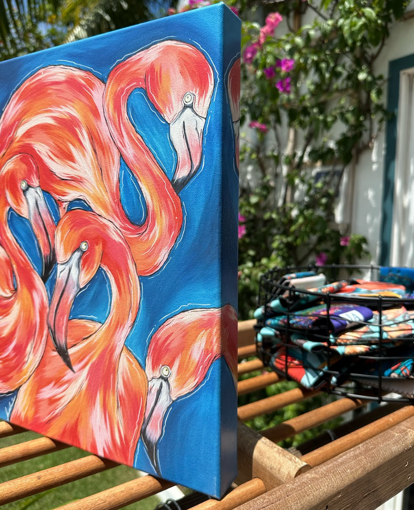 FLAMINGO FLOCK CANVAS PRINT
