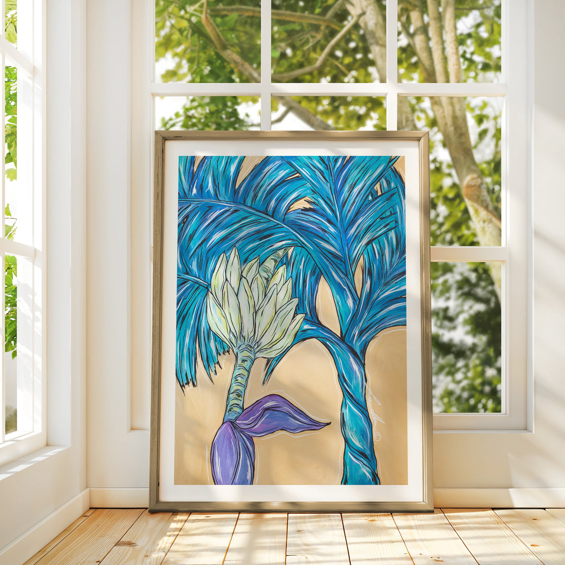 Sitting Under A Banana Palm Print