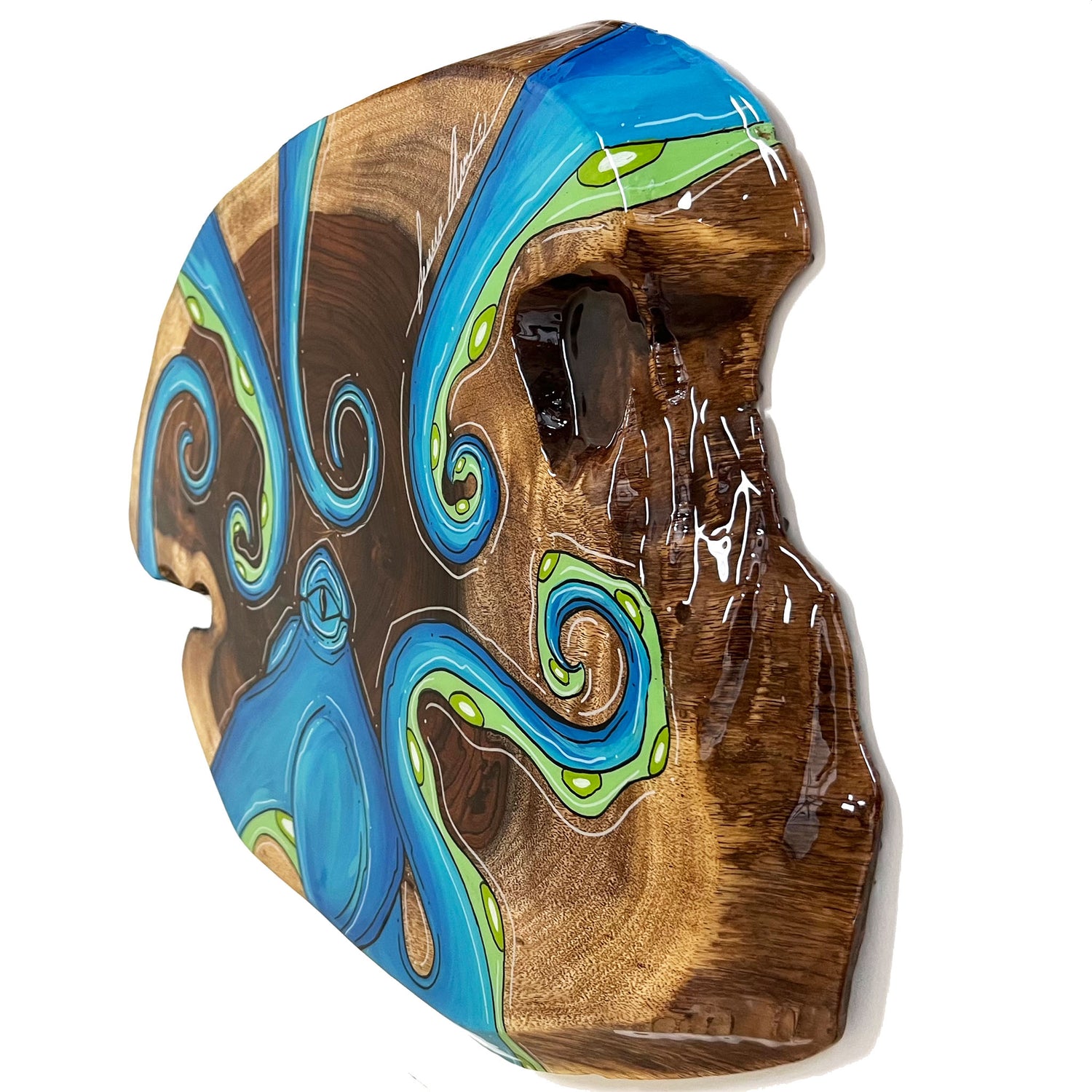 Blue/Green Live Edge Octo 16"x25"