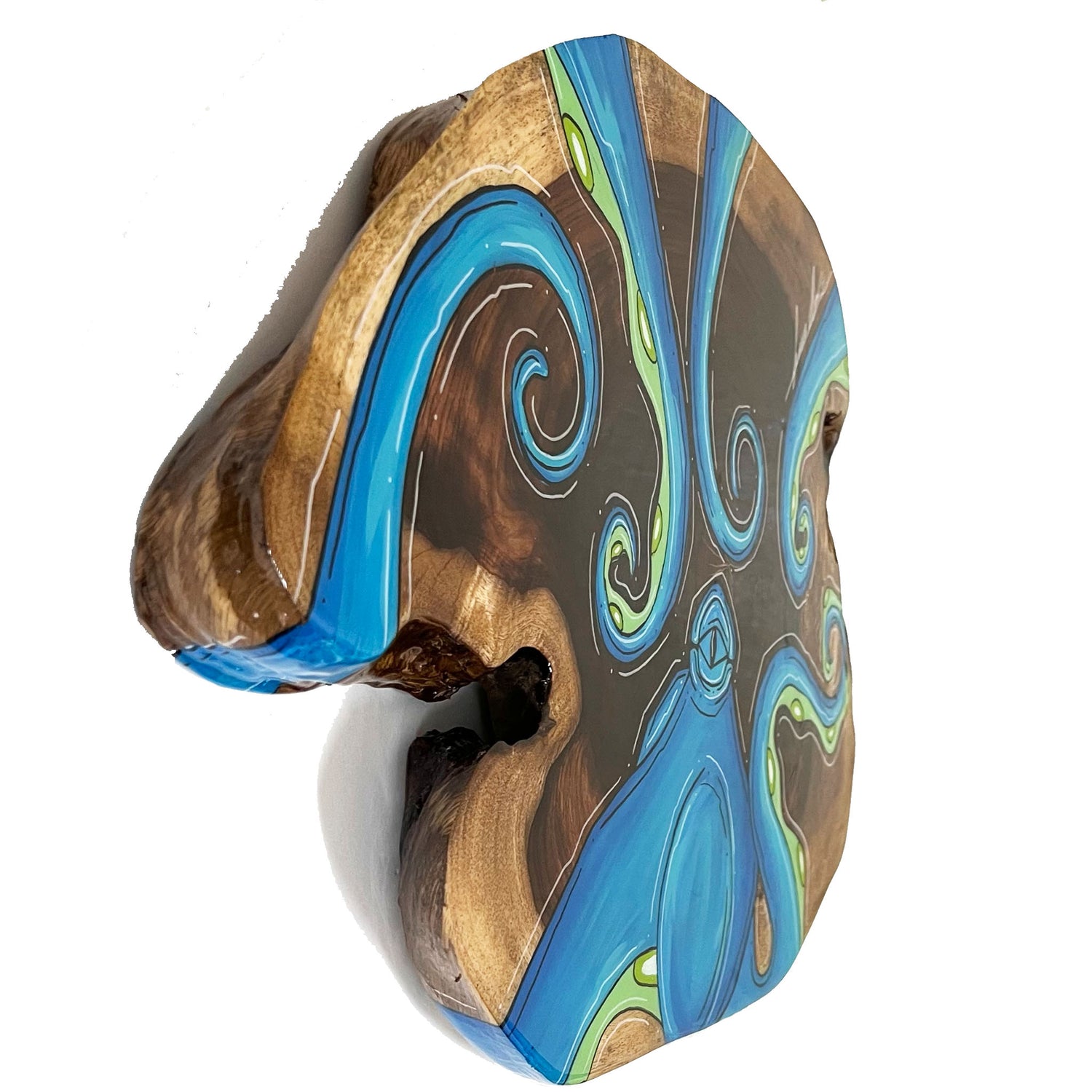 Blue/Green Live Edge Octo 16"x25"