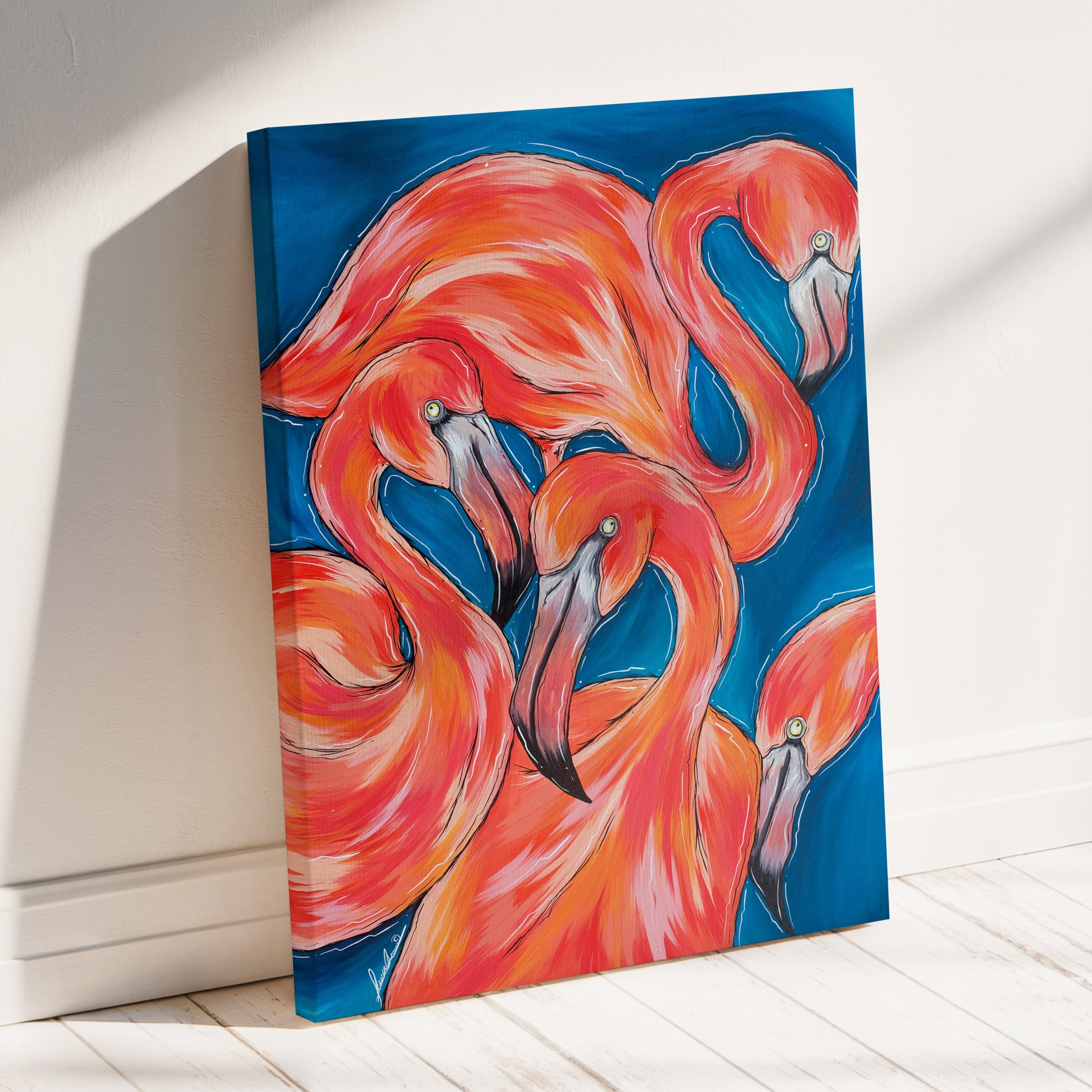 Flamingo Flock Print