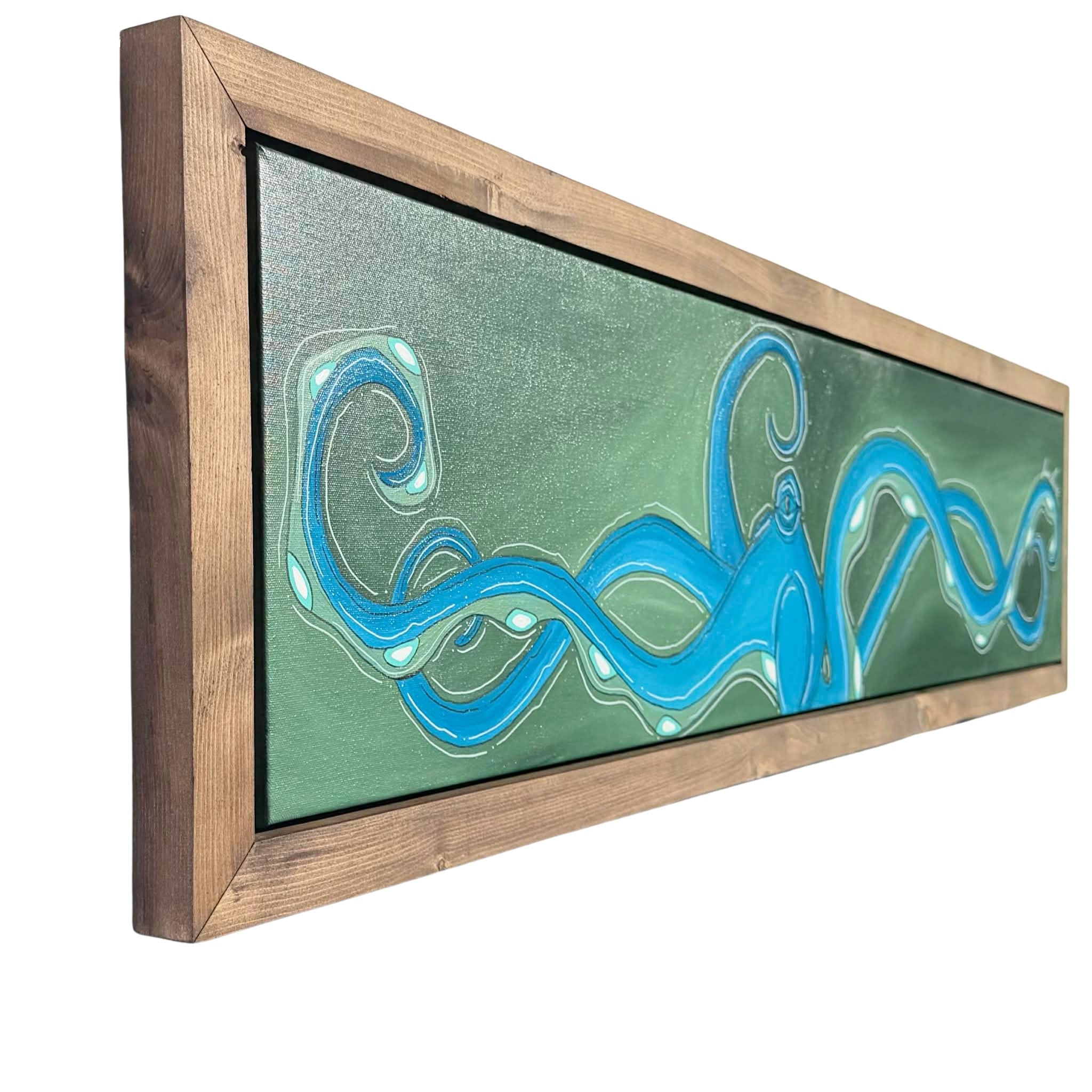 EMERALD OCTO - CANVAS ORIGINAL WITH CUSTOM FRAME 15.5" X 62.5"