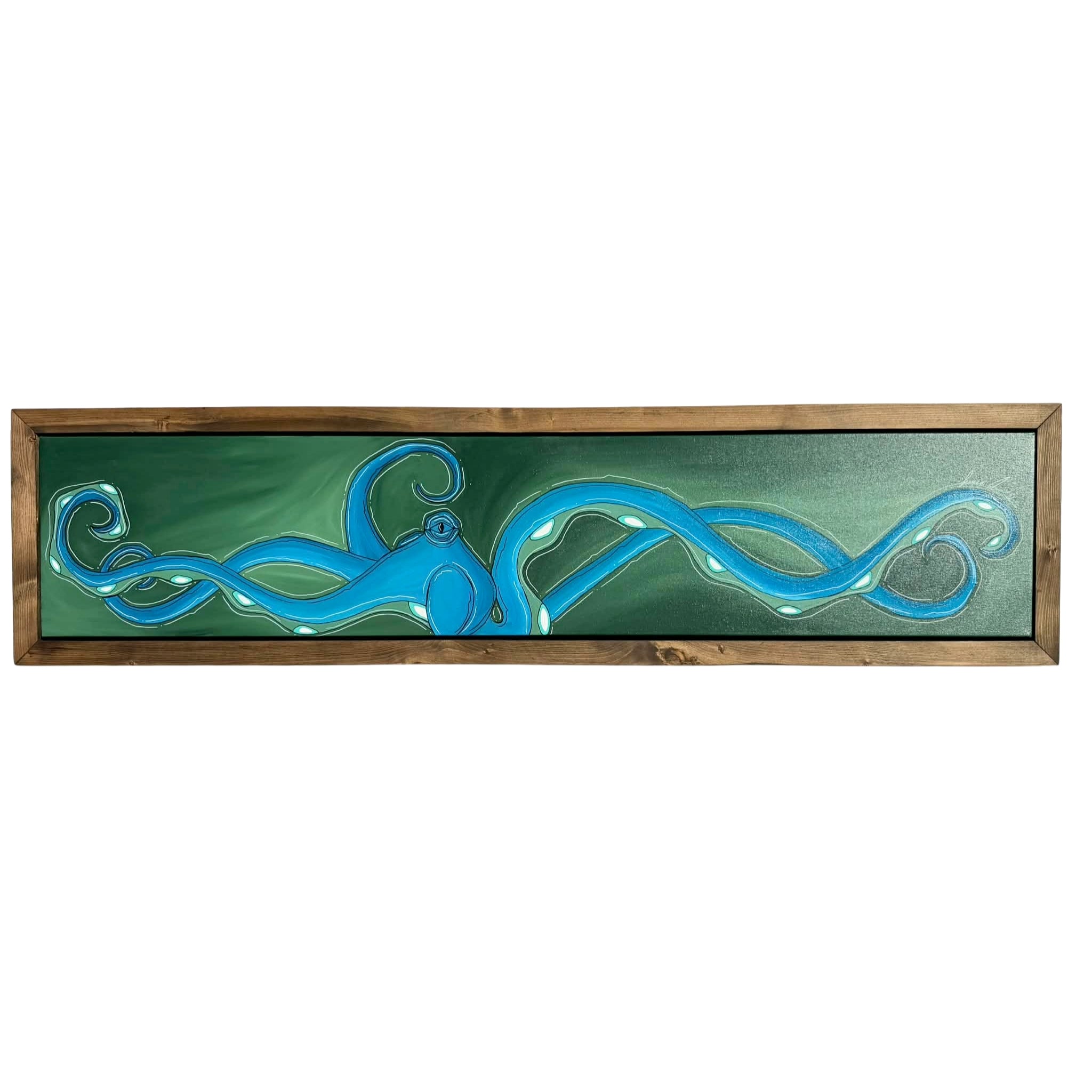 EMERALD OCTO - CANVAS ORIGINAL WITH CUSTOM FRAME 15.5" X 62.5"