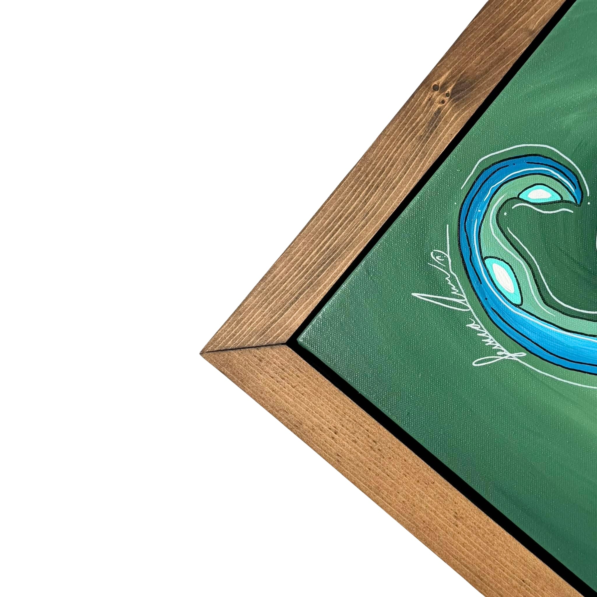 EMERALD OCTO - CANVAS ORIGINAL WITH CUSTOM FRAME 15.5" X 62.5"