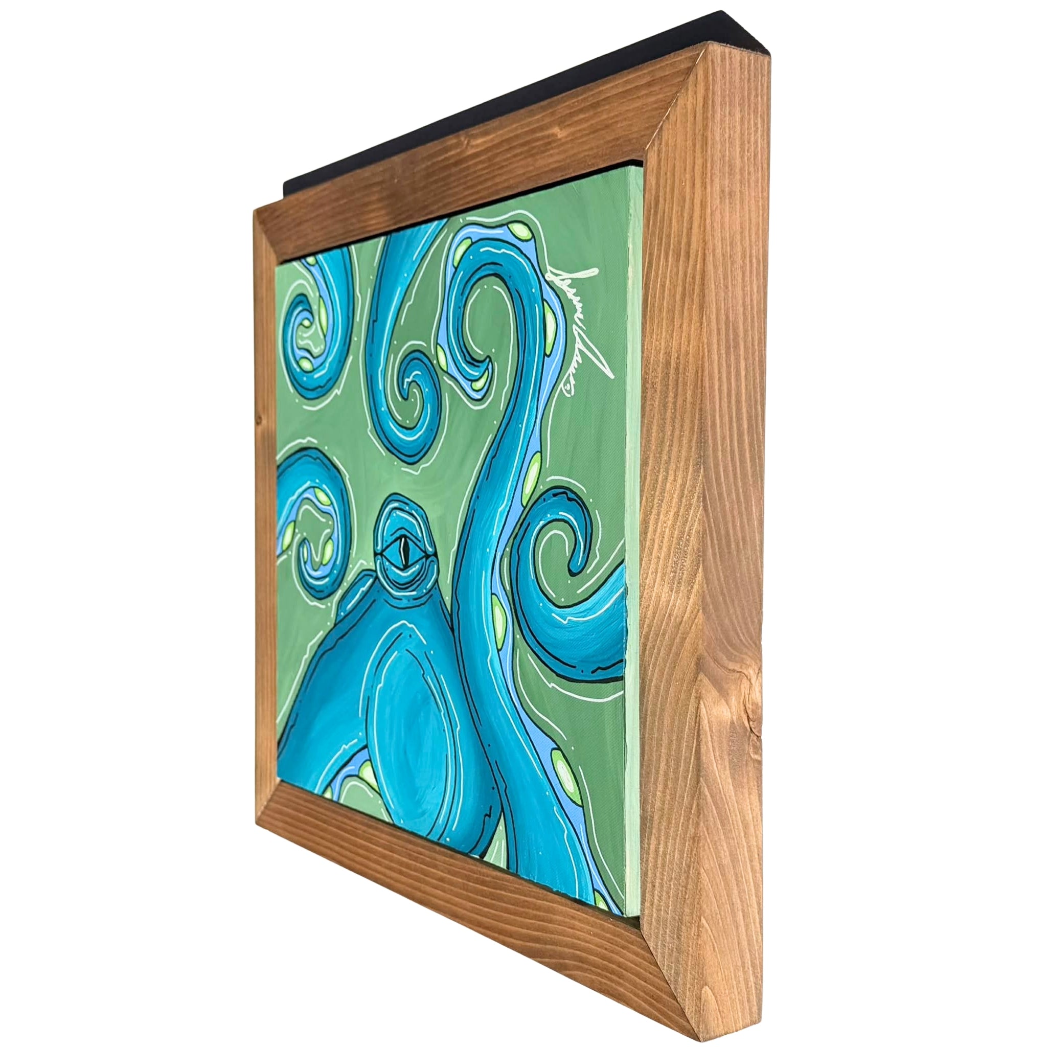 MATCHA OCTO - CANVAS ORIGINAL WITH CUSTOM FRAME 15" X 15"