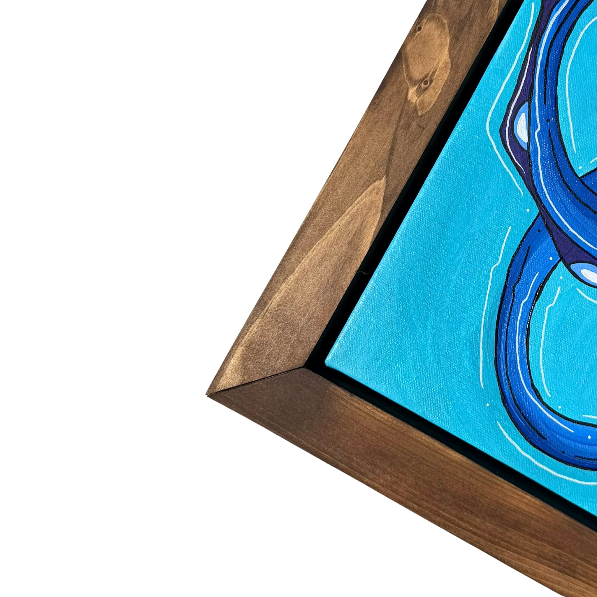 AZURE OCTO - CANVAS ORIGINAL WITH CUSTOM FRAME 19.5" X 51.5"