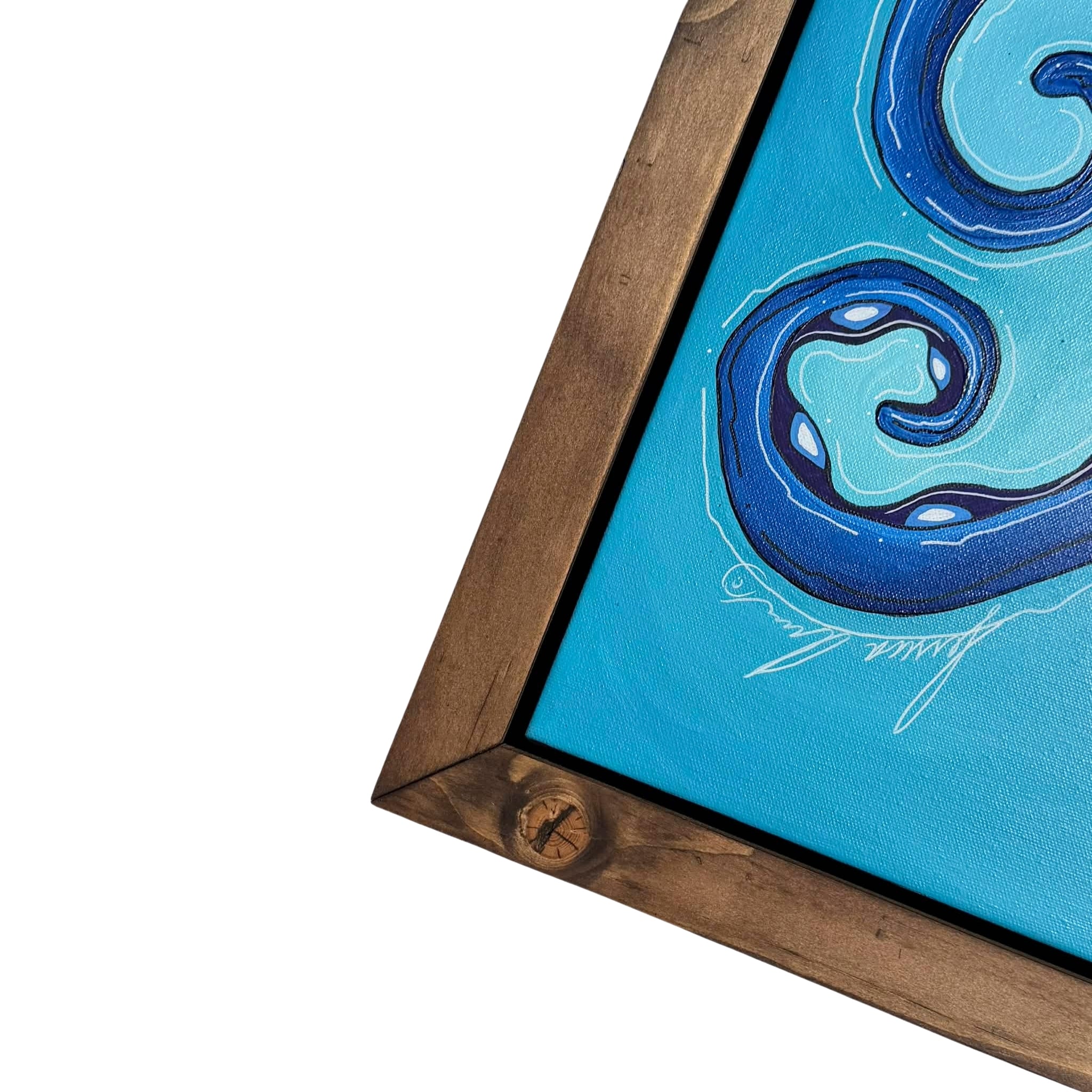 AZURE OCTO - CANVAS ORIGINAL WITH CUSTOM FRAME 19.5" X 51.5"