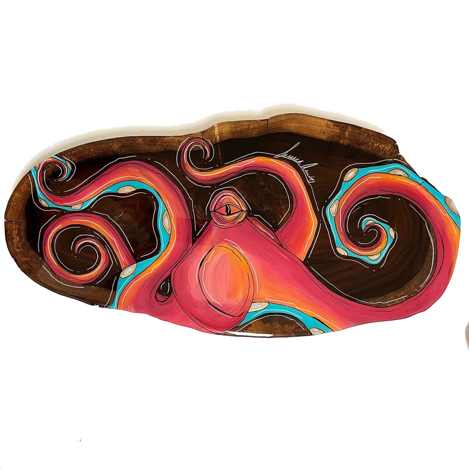 Red Live Edge Octo 12"x25"