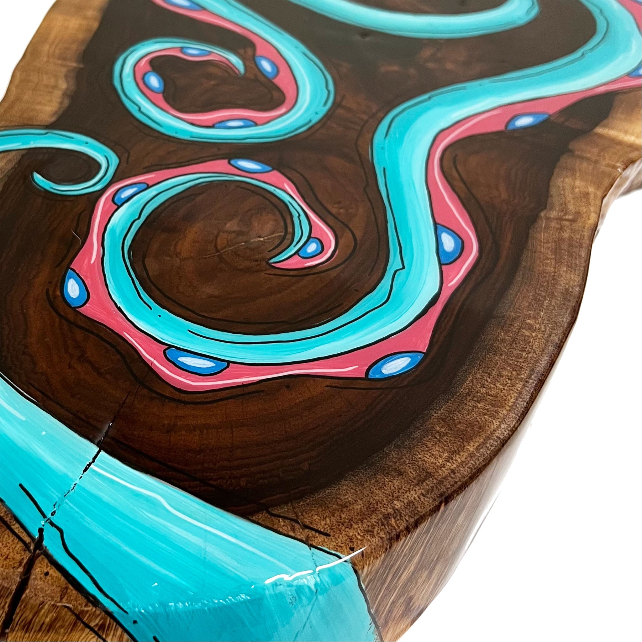 Teal Live Edge Octo 12"x26"