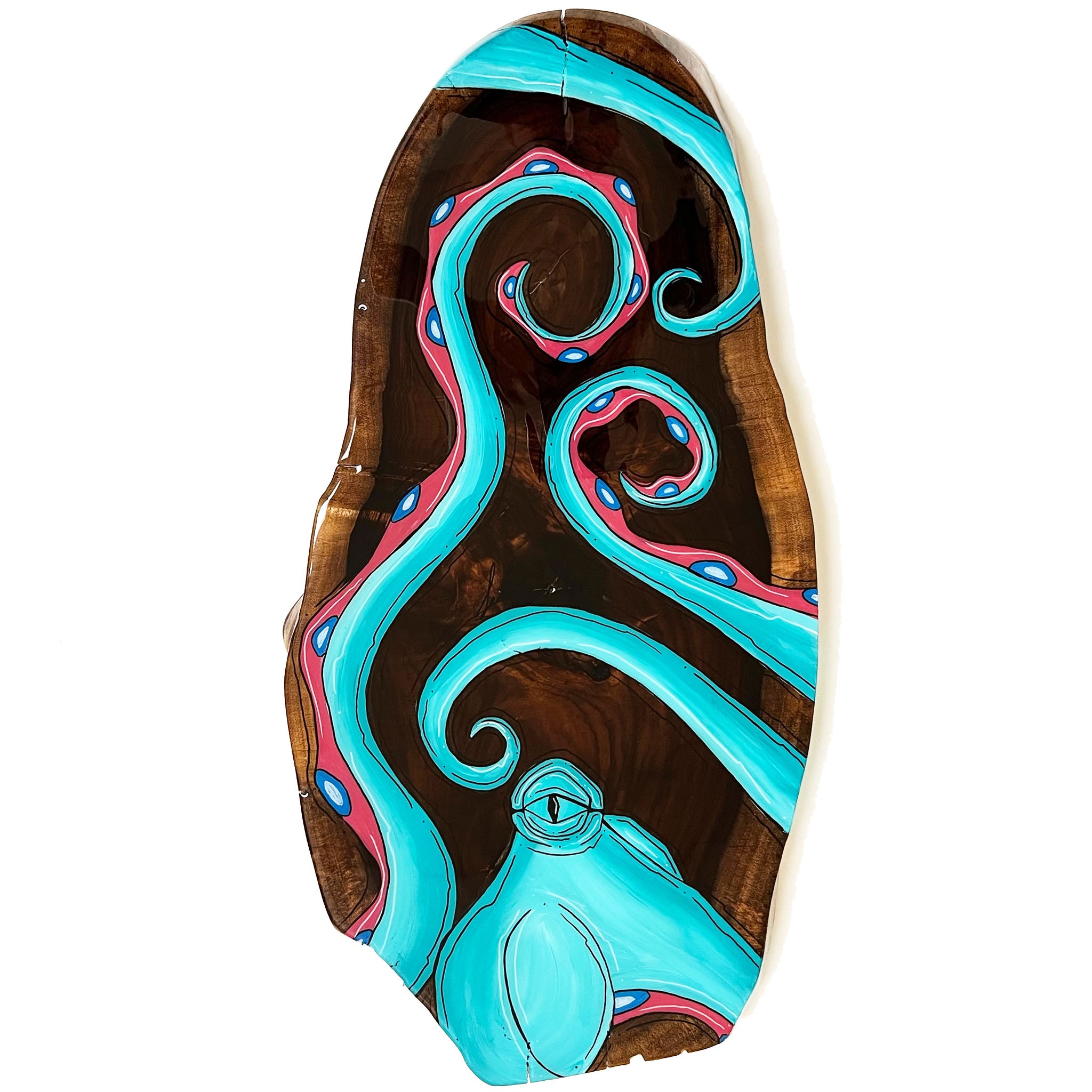 Teal Live Edge Octo 12"x26"