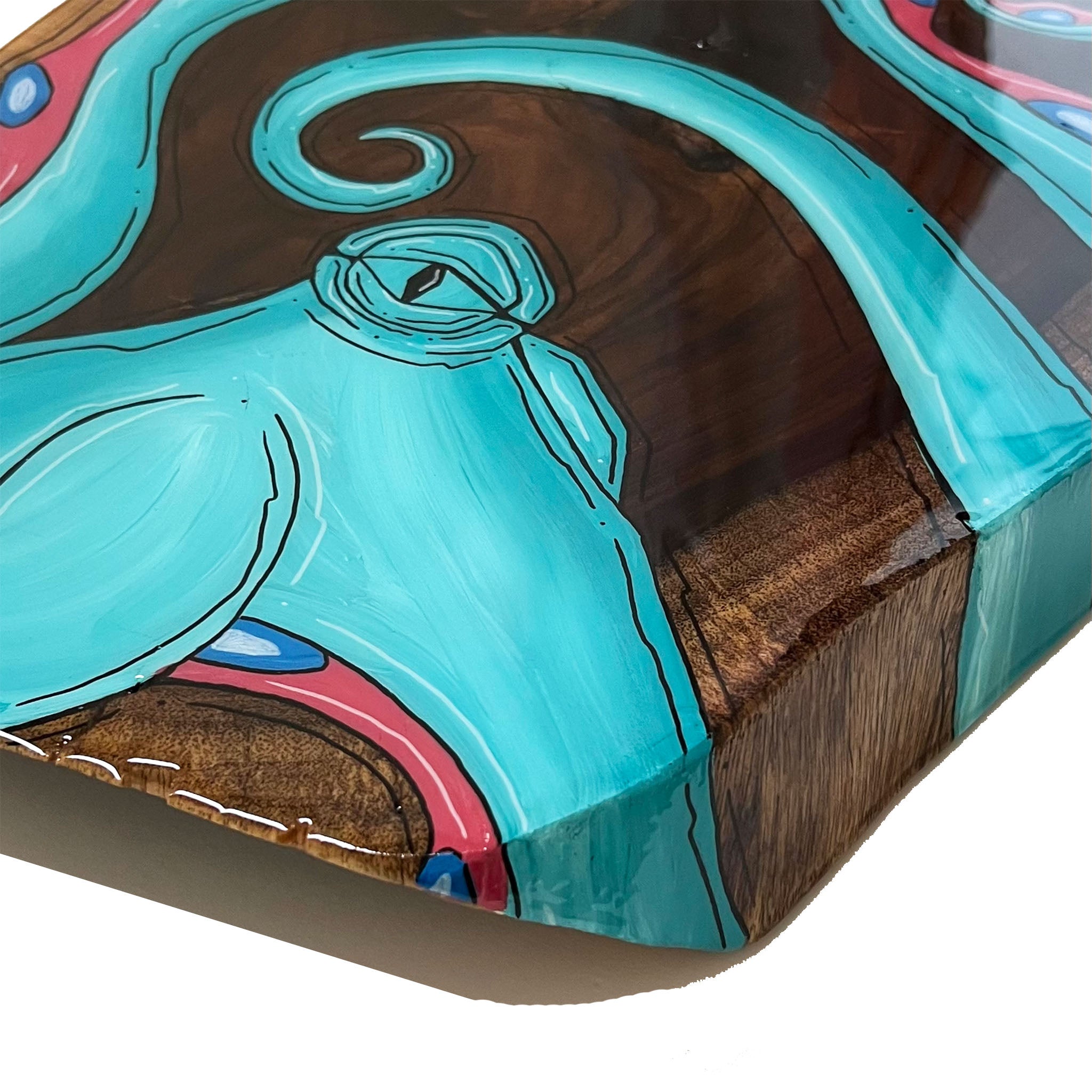 Teal Live Edge Octo 12"x26"