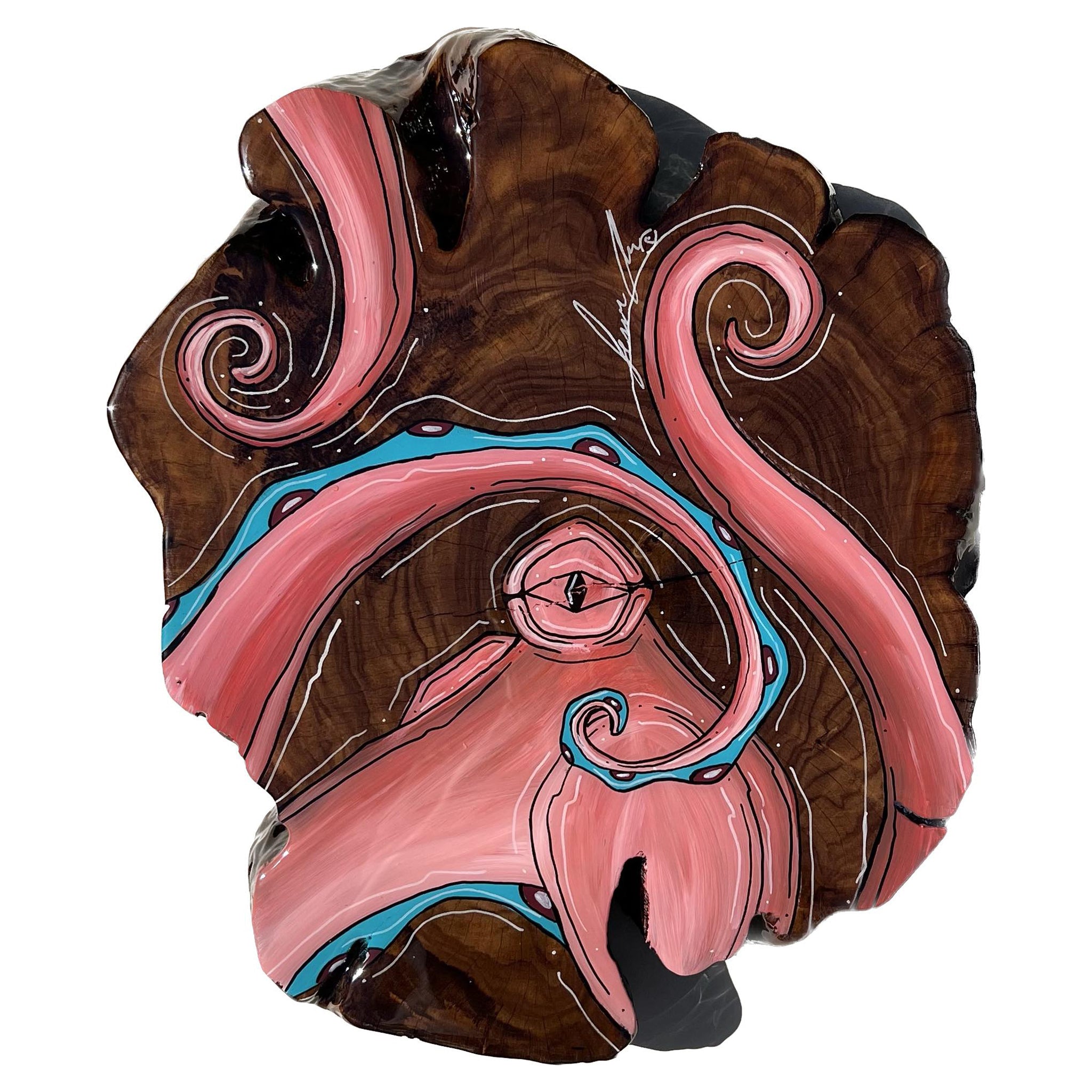 Coral Octo Buttonwood Live edge 13"x17"