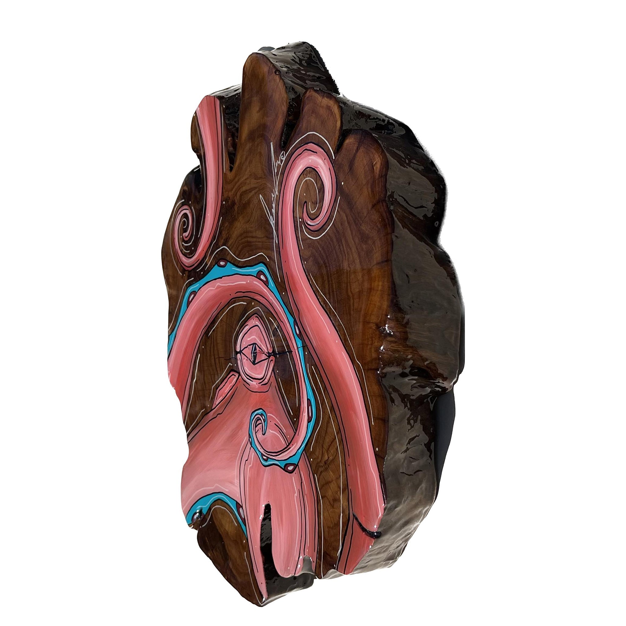 Coral Octo Buttonwood Live edge 13"x17"