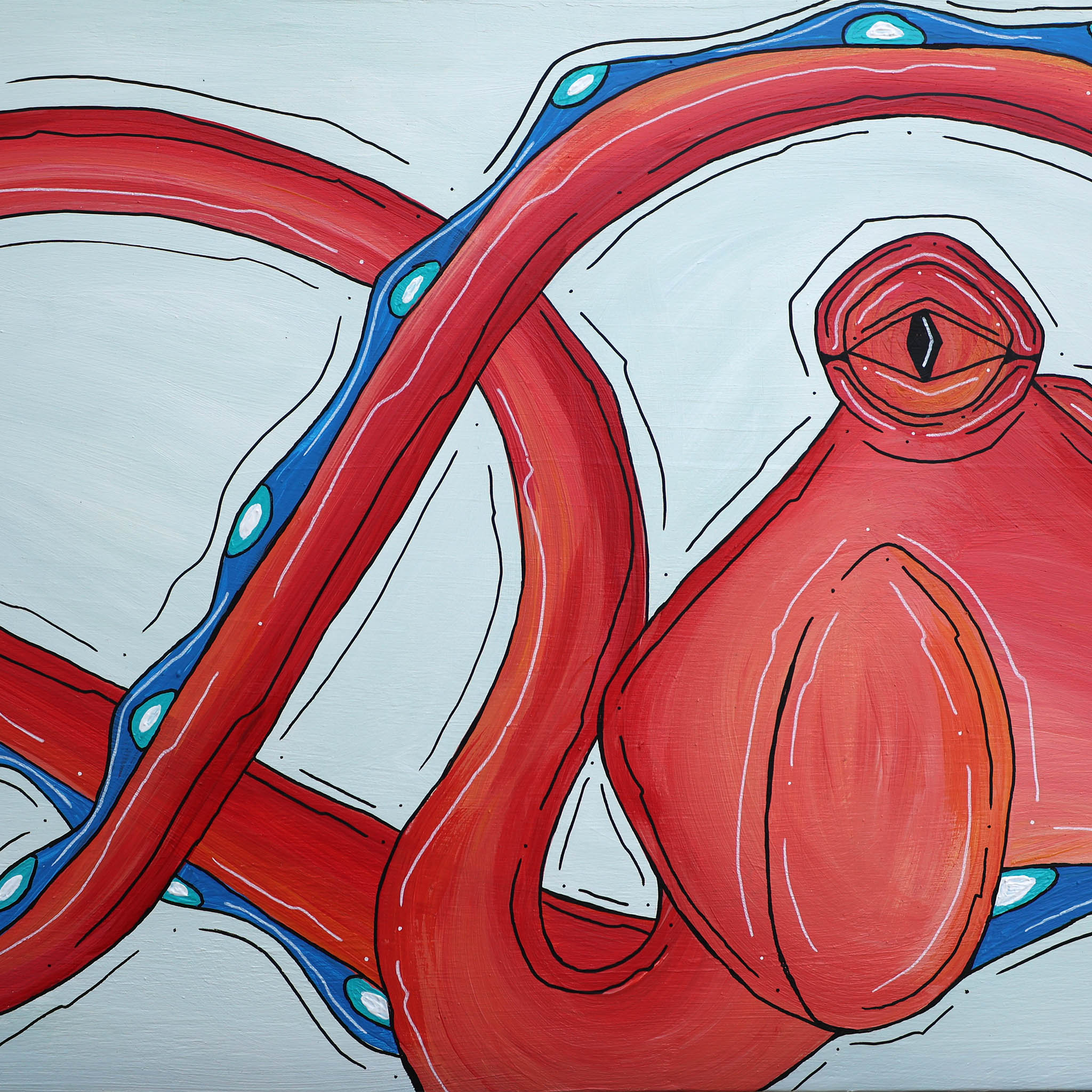 Red Octo Stretch Framed 14" x 62"