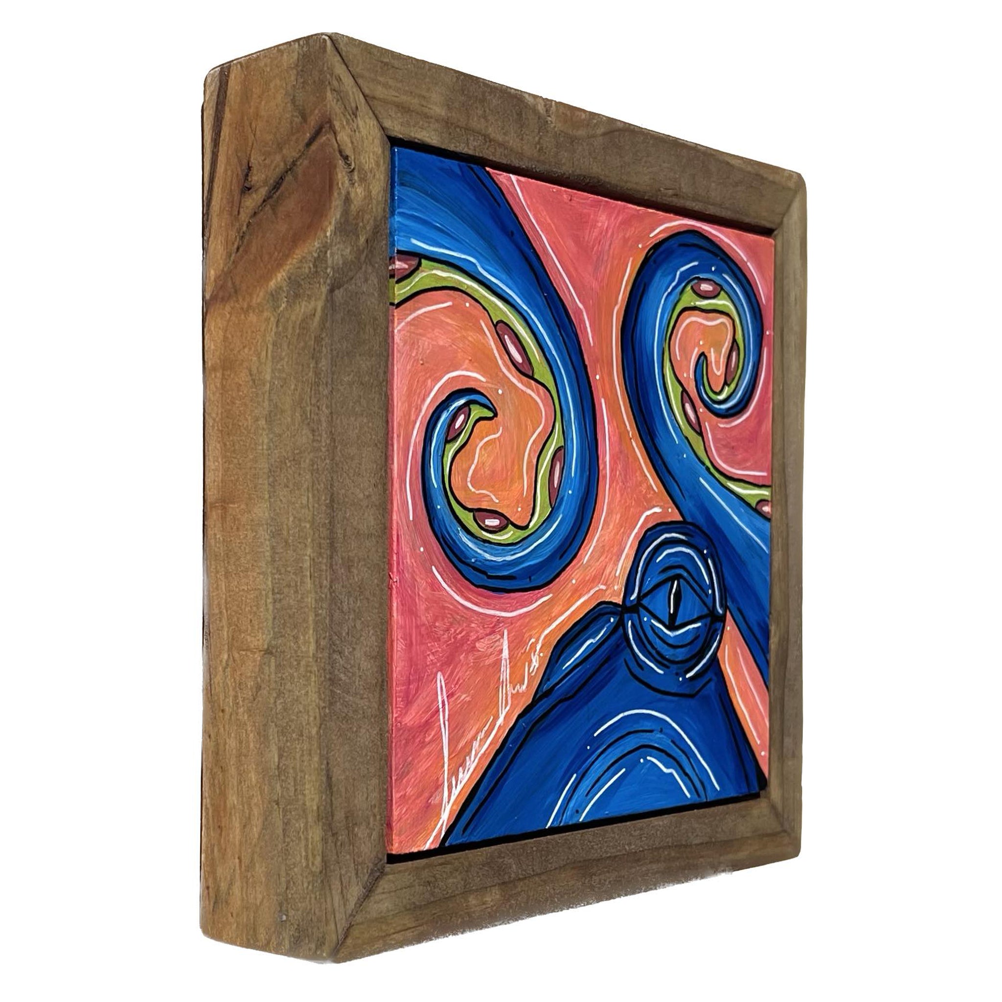 Dark Blue Octo Mini Framed 6x6"