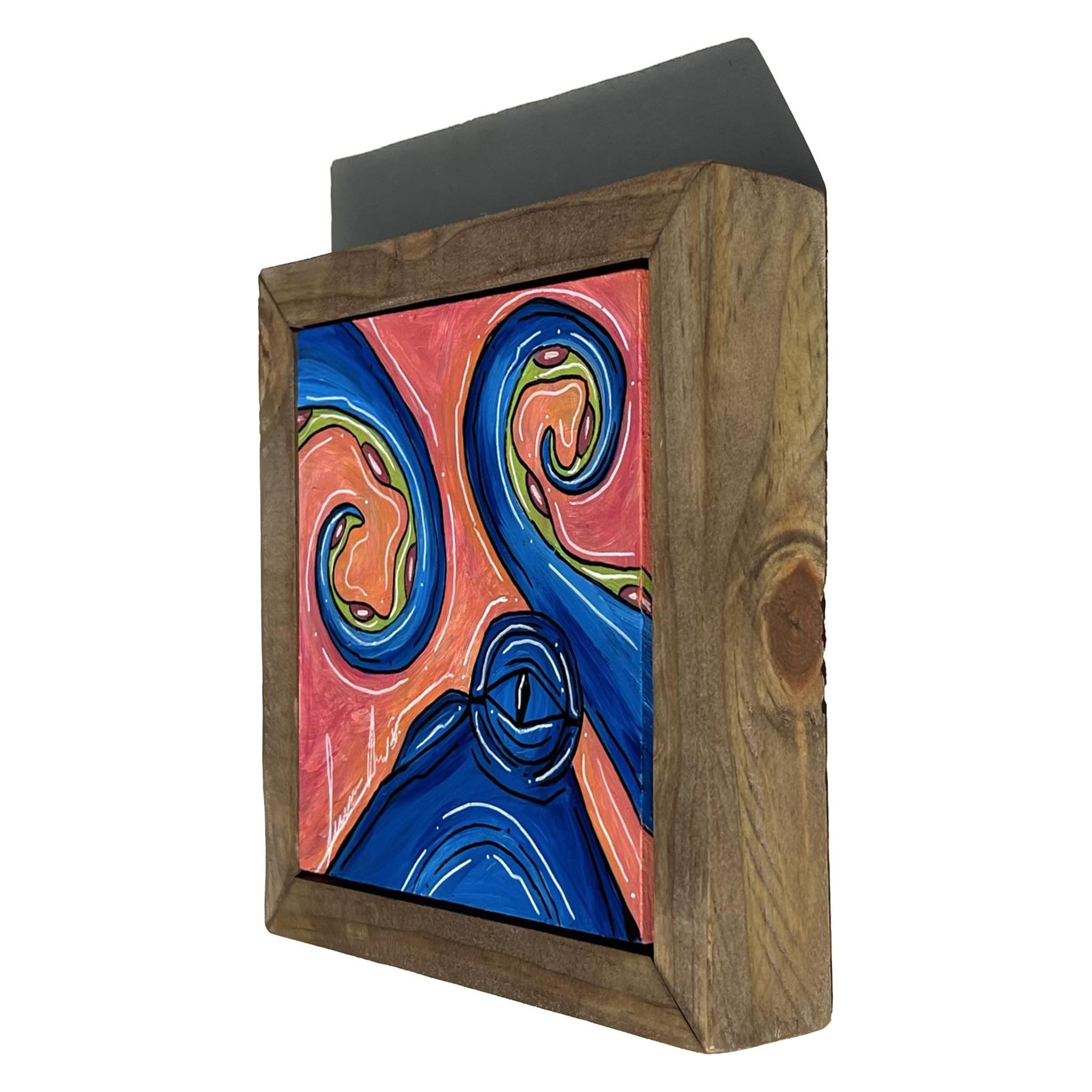 Dark Blue Octo Mini Framed 6x6"