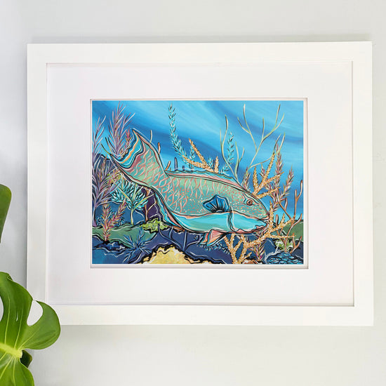 Parrotfish In The Reef Print