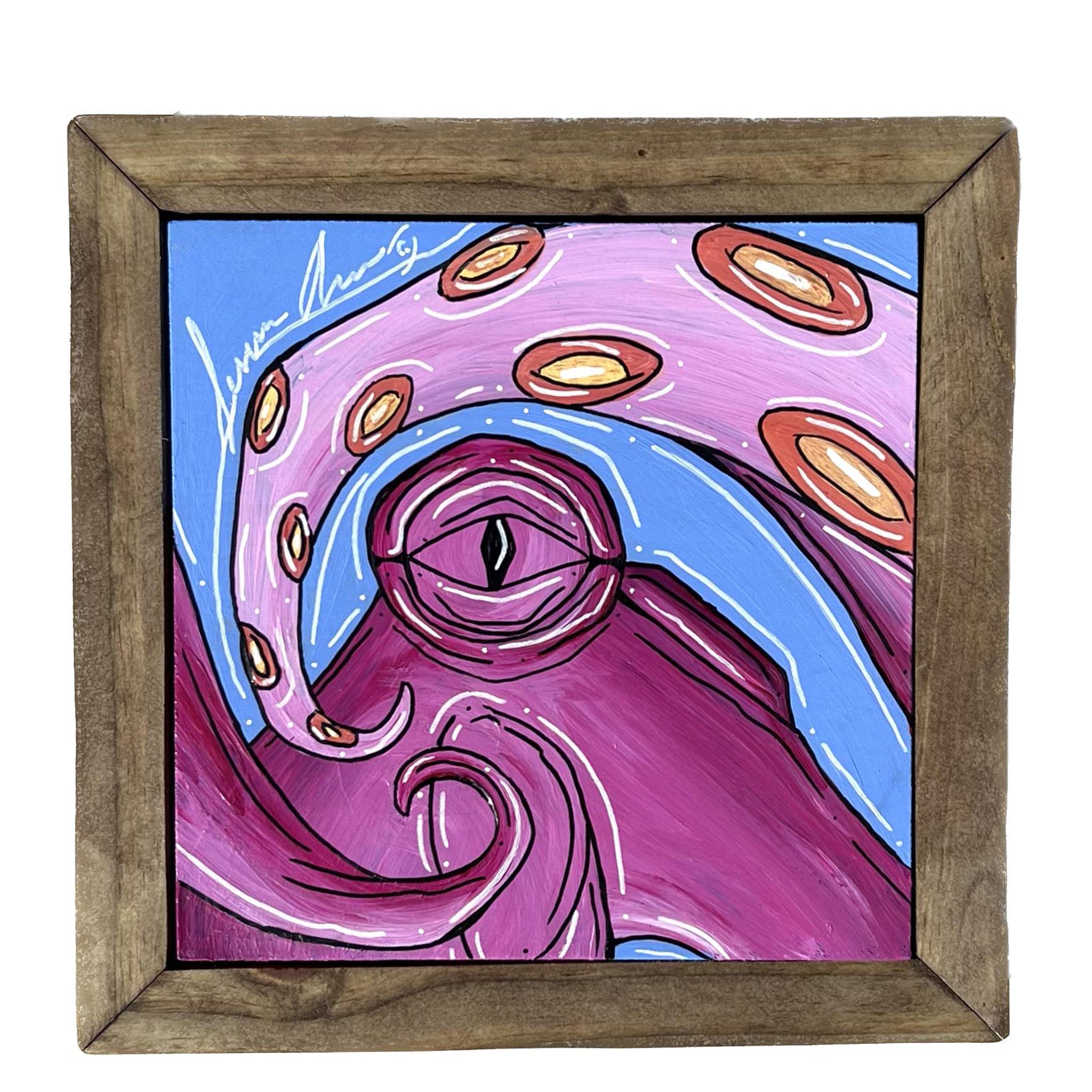 Pink Octo Mini Framed 6x6"