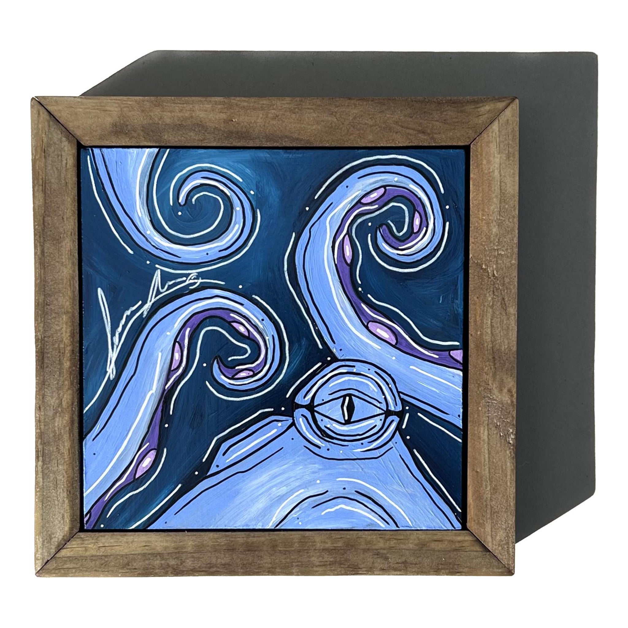 Periwinkle Octo Mini Framed 6x6"