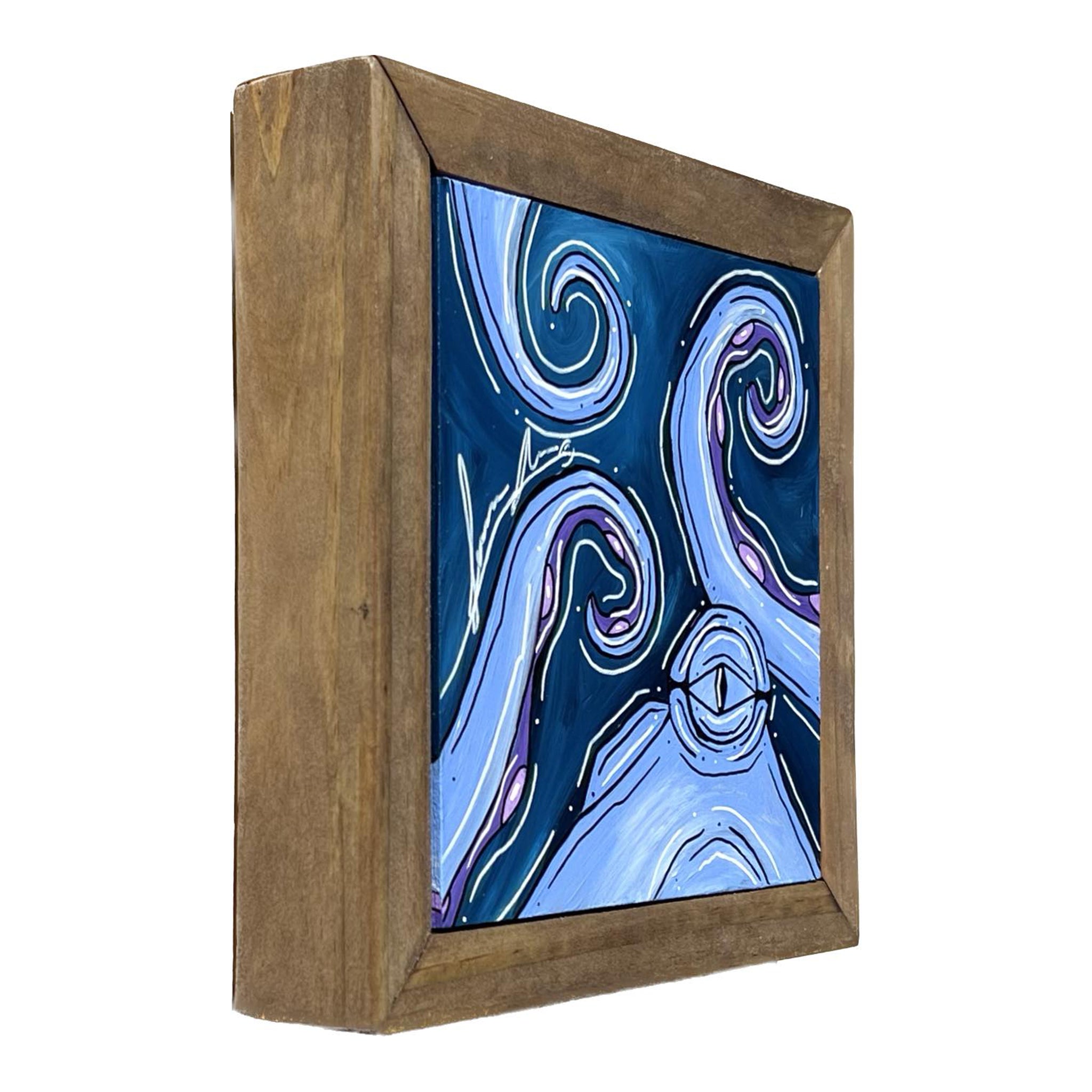 Periwinkle Octo Mini Framed 6x6"