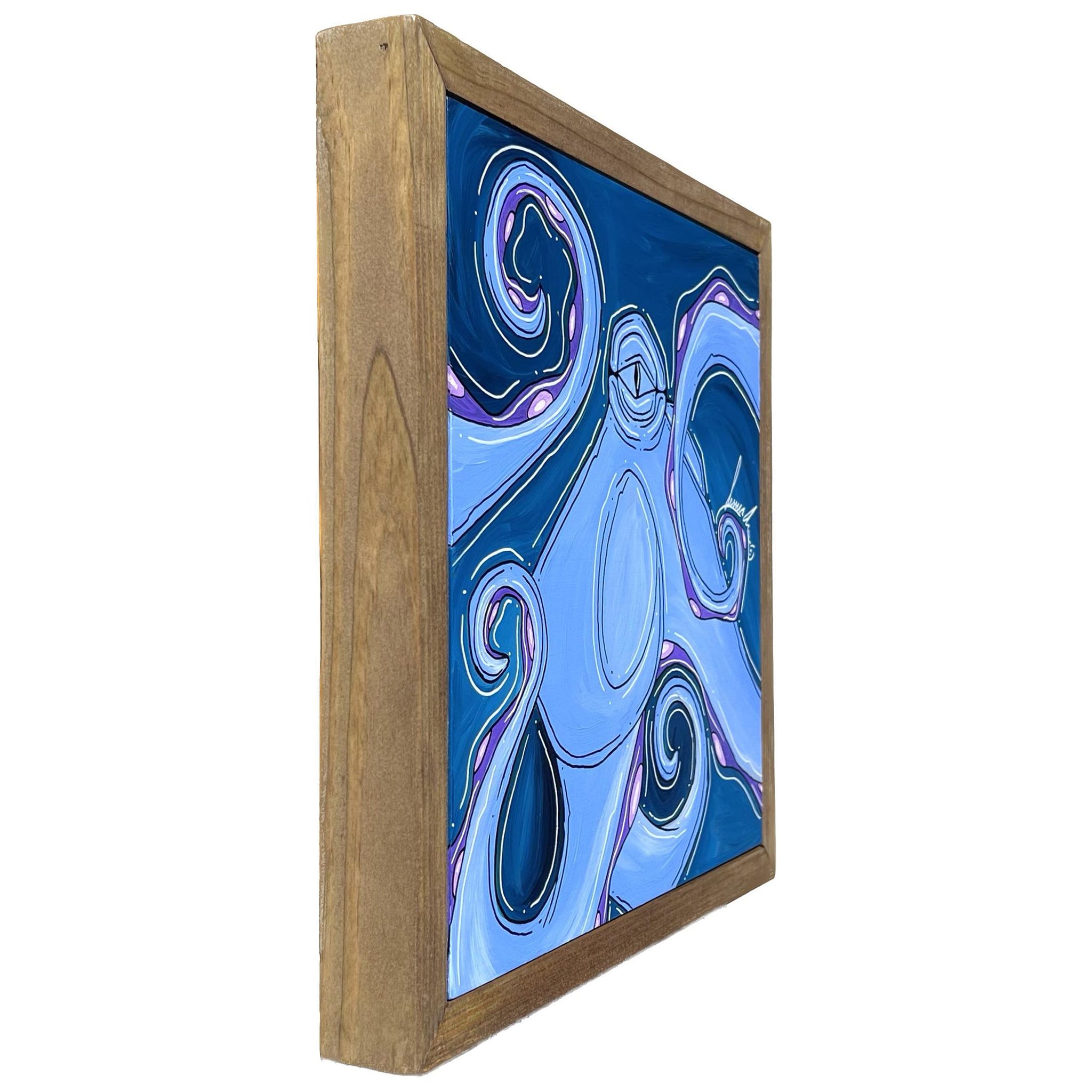 Periwinkle Octo Framed 12x12"