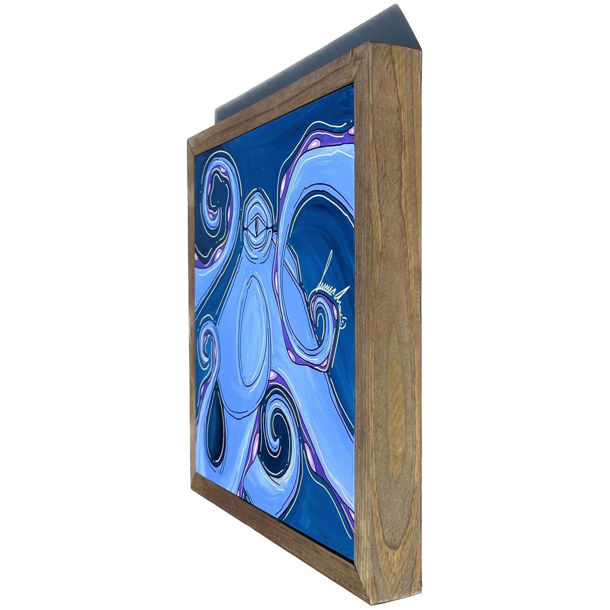 Periwinkle Octo Framed 12x12"