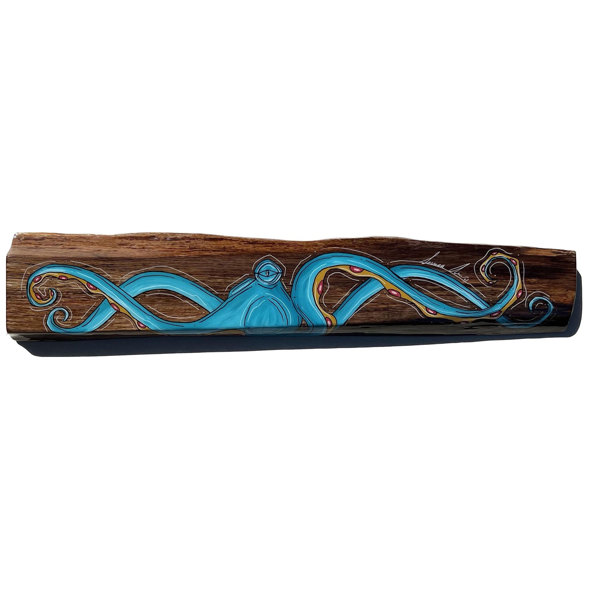 Light Teal Octo Live Edge Wood 6" x 27"