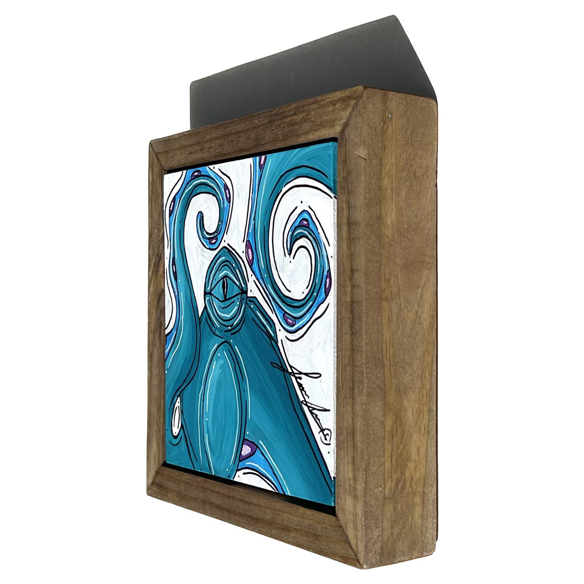 Teal Octo Mini Framed 6x6"