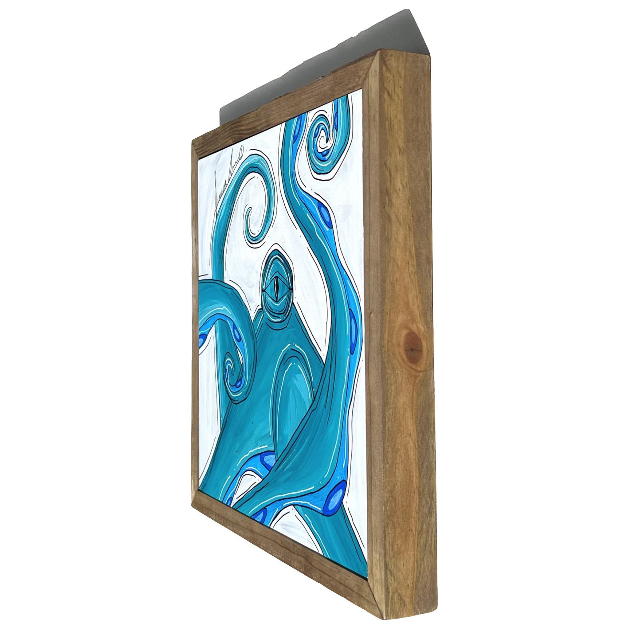 Teal Octo Framed 12x12"