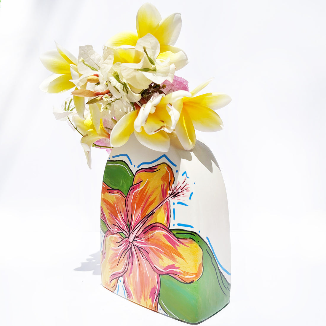 HIBISCUS MEDIUM FLAT VASE