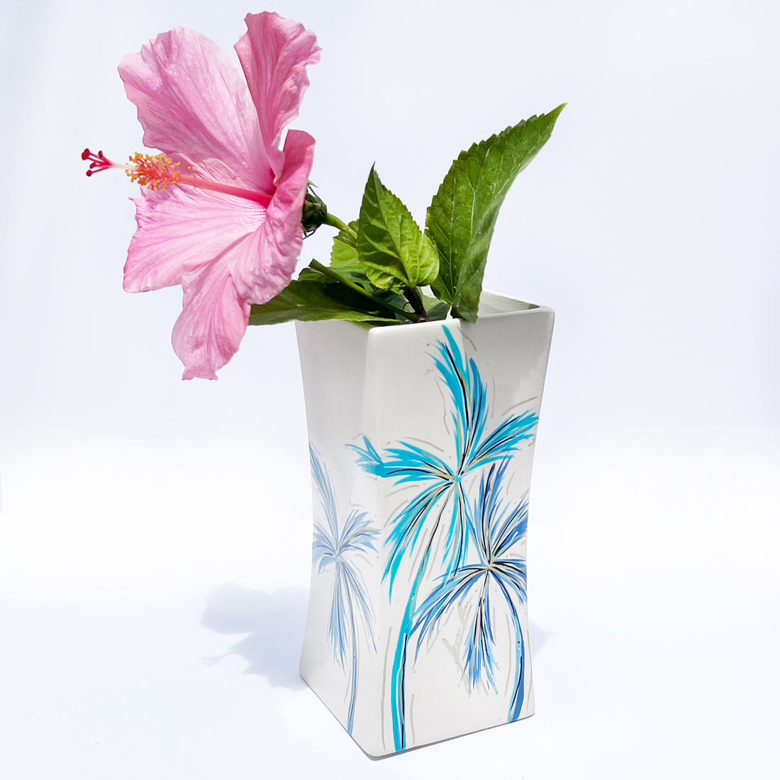 BLUE PALMS LARGE RECTANGLE VASE