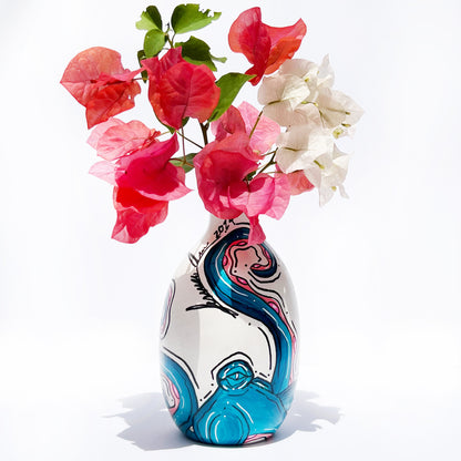 TEAL OCTO MEDIUM OVAL VASE