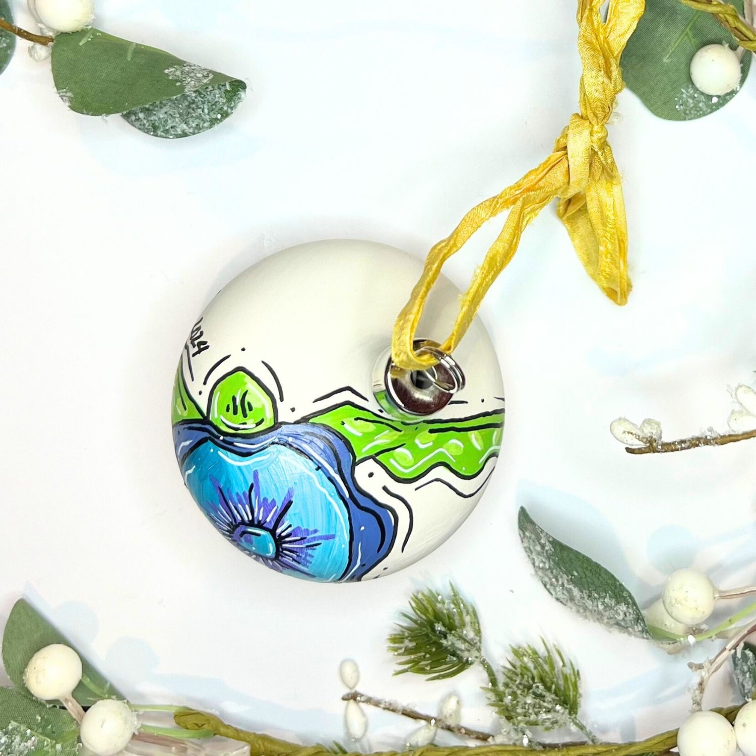 Sea Turtle Teardrop Ornament