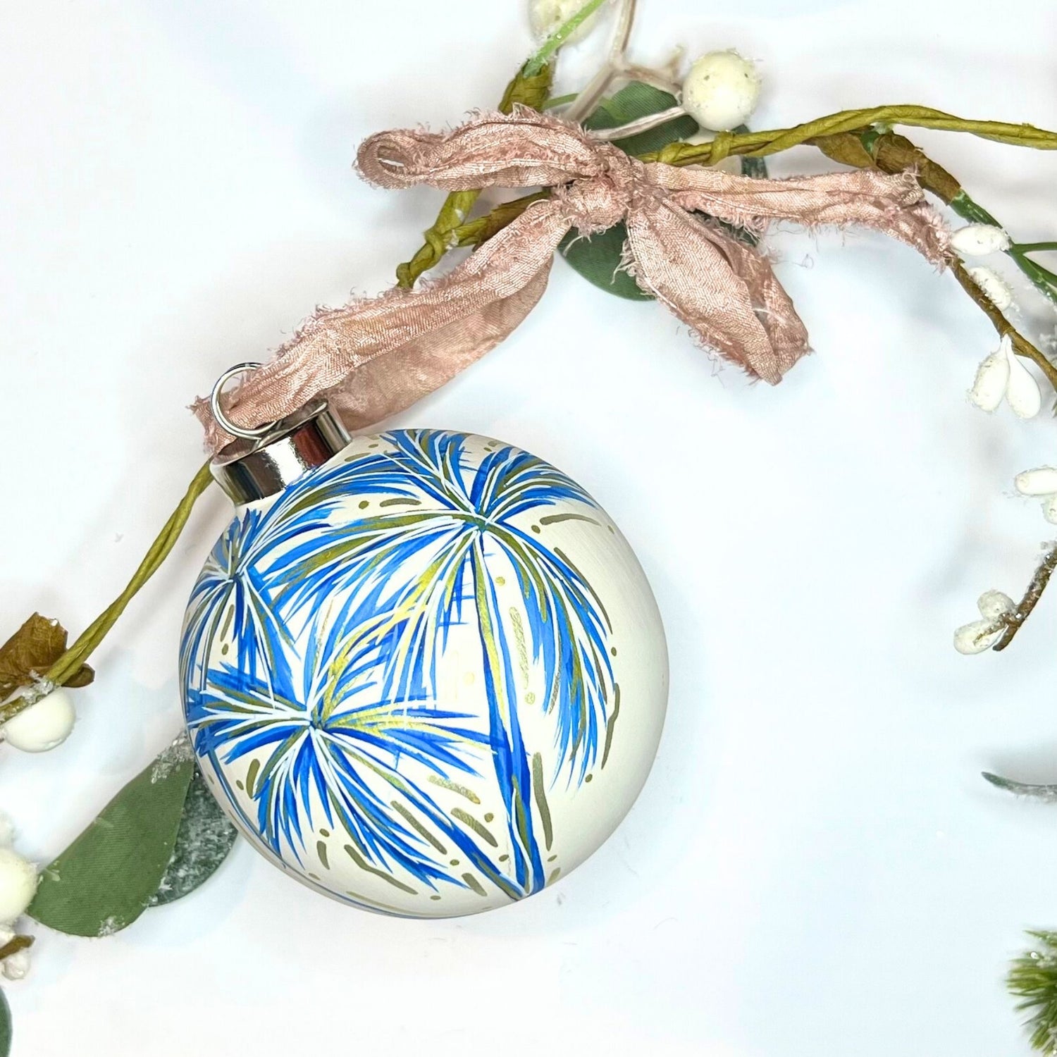 Blue Palms Ornament