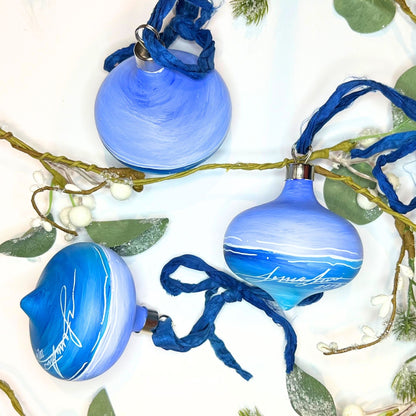 Ocean Blues Teardrop Ornament