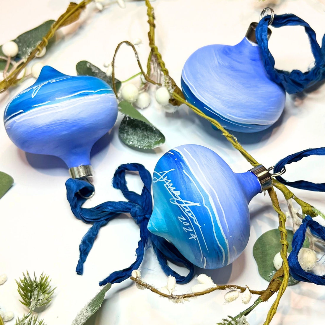 Ocean Blues Teardrop Ornament