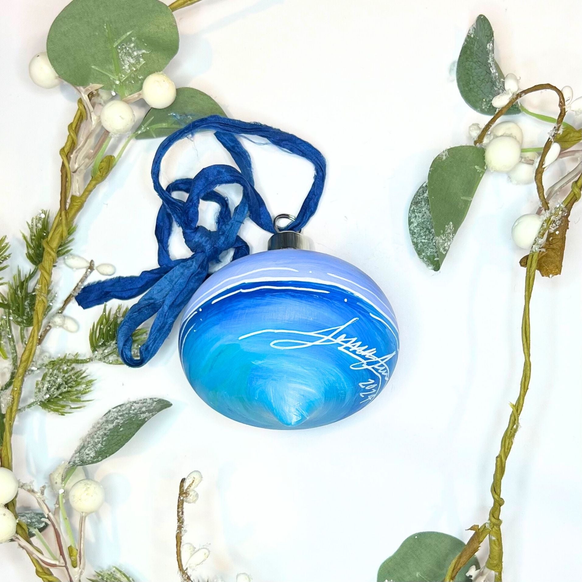 Ocean Blues Teardrop Ornament