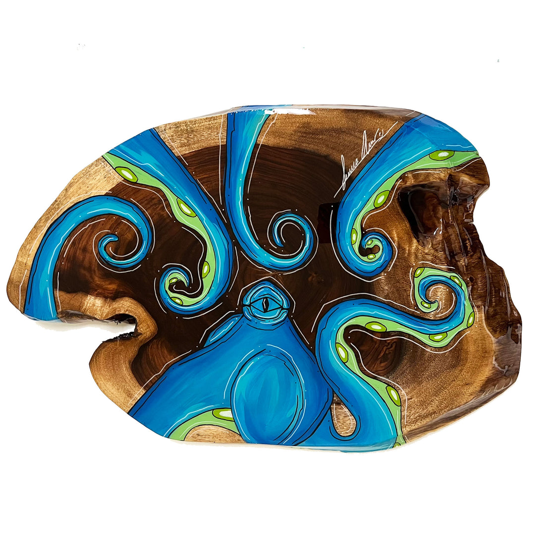 Blue/Green Live Edge Octo 16"x25"
