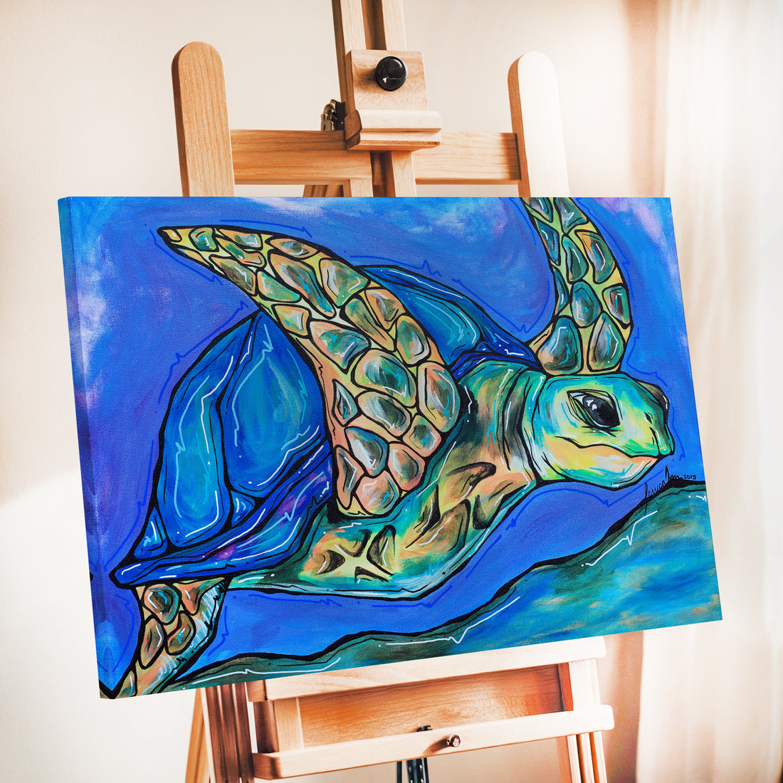 Blue Turtle Print