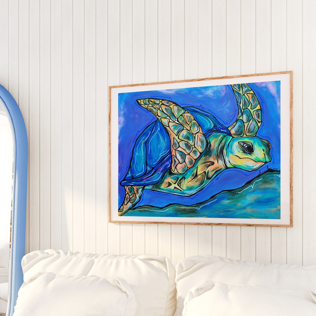 Blue Turtle Print