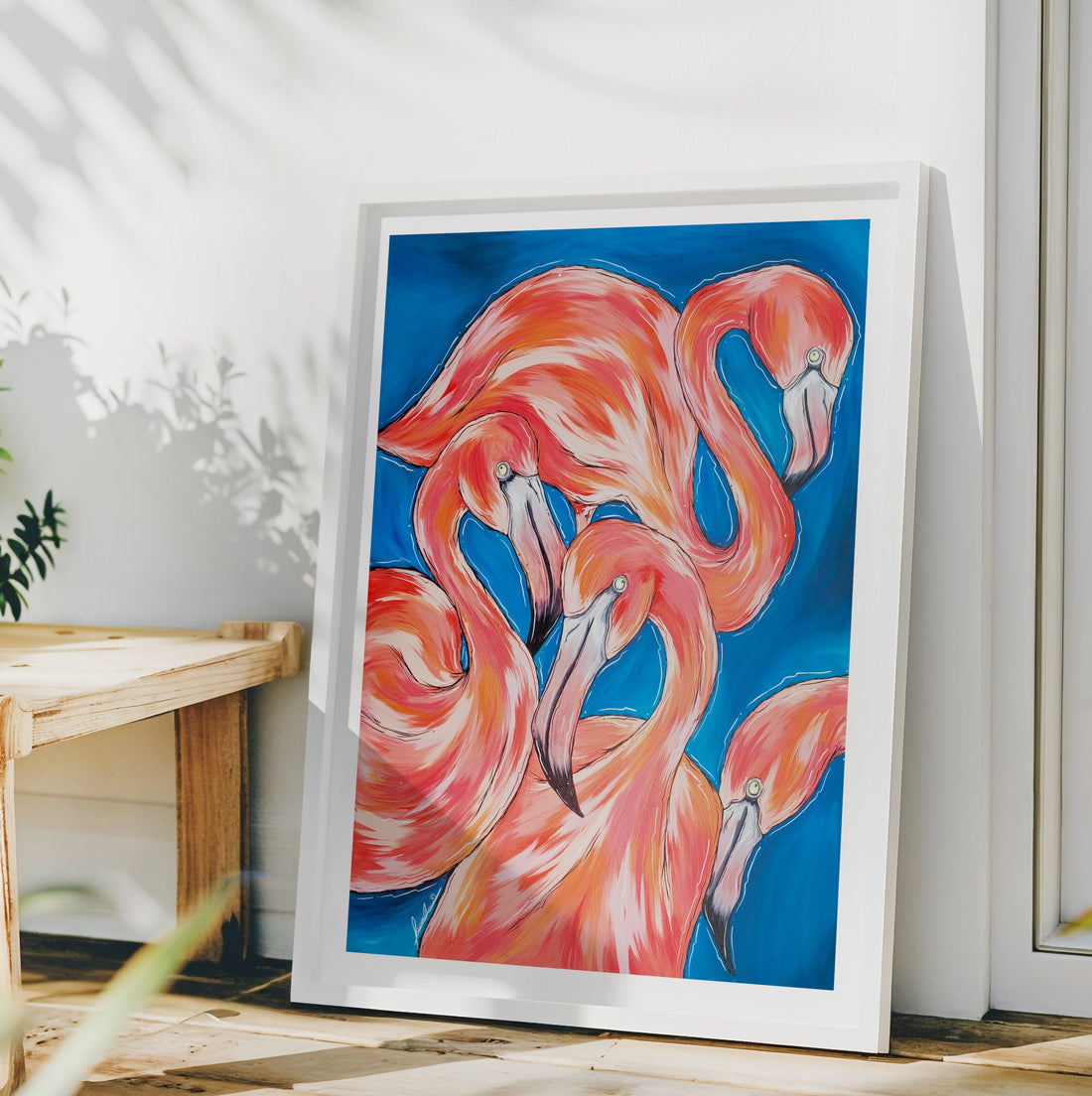 Flamingo Flock Print