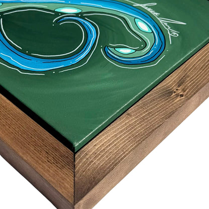 EMERALD OCTO - CANVAS ORIGINAL WITH CUSTOM FRAME 15.5" X 62.5"