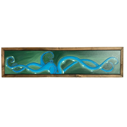 EMERALD OCTO - CANVAS ORIGINAL WITH CUSTOM FRAME 15.5" X 62.5"