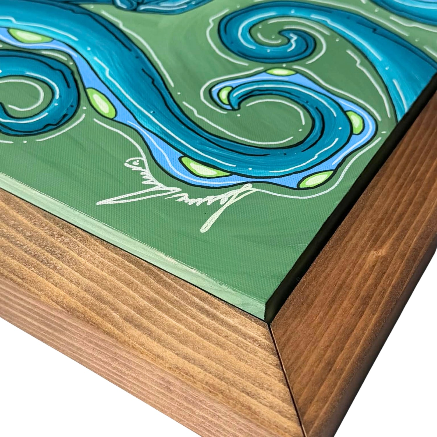 MATCHA OCTO - CANVAS ORIGINAL WITH CUSTOM FRAME 15" X 15"