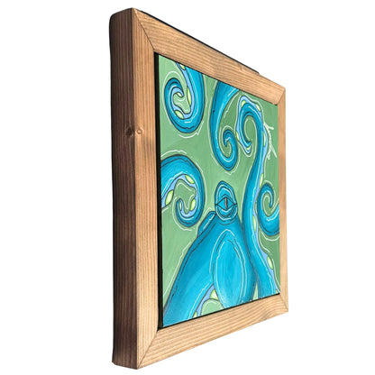 MATCHA OCTO - CANVAS ORIGINAL WITH CUSTOM FRAME 15" X 15"